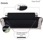 Easy-Going Reversible Loveseat Couch Cover for 2 Cushion Couch Sofa Cover for Dogs Water Resistant Furniture Protector with Foam Sticks Elastic Straps for Pet (Loveseat, Black/Beige)