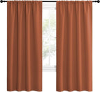 NICETOWN Blackout Curtains and Drapes - Thermal Insulated Solid Rod Pocket Blackout Draperies/Panels (Burnt Orange, 1 Pair, 42 by 72 inches)