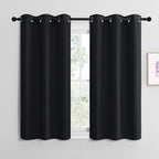 NICETOWN Bedroom Curtains Blackout Drapery Panels, Three Pass Microfiber Thermal Insulated Solid Ring Top Blackout Window Curtains/Drapes (Two Panels, 42 x 50 inches, Gray)