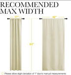 NICETOWN Blackout Curtains for Living Curtains, Room Darkening Window Curtain Panels, Easy-Care Solid Thermal Insulated Draperies/Drapes for Daughter Room (Beige, 2 Panels, 42 by 63)