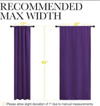 NICETOWN Blackout Draperies Curtains 84 Long - Easy Care Thermal Insulated Rod Pocket Blackout Curtains/Draperies for Patio Door - 1 Pair, Royal Purple, 42 inches Wx84 L