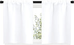 NICETOWN RV Curtains for Camper Windows, White Curtains for Kitchen Window, Home Decoration Light Filtering Drapes for Small Window (29" Wide by 20" Long, 1 Pair)