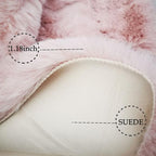 Ghouse Ultra Soft Faux Rabbit Fur Rug, Machine Washable Area Rugs for Bedroom Fluffy Rugs for Living Room, No-Shedding Carpet Sheepskin Runner Rugs Pink 2 x 8 Feet