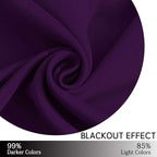 Yakamok Purple Blackout Curtains for Bedroom,Thermal Insulated Blackout Grommet Top Drapes Short Curtains for Living Room,38x36 Inch, 2 Panels