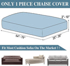 Couch Cushion Cover Chaise Lounge Cover Washable Separate Seat Chaise Couch Cover Stretch Sectional Sofa Slipcover(1 Piece for Chaise or Sofa 3-Seater, Blue)