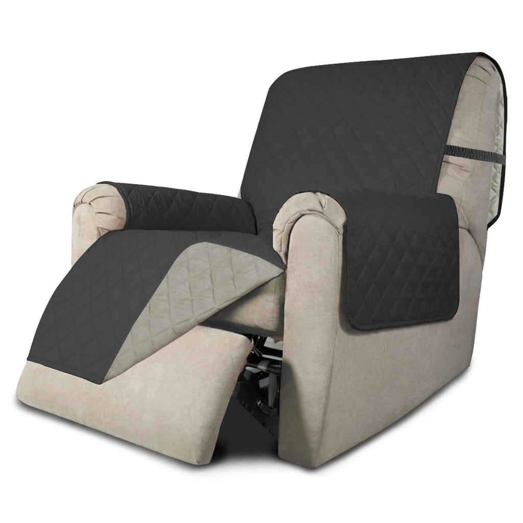 Easy-Going Reversible Couch Cover, Recliner 22 in, Darkgray/Beige