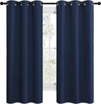 NICETOWN Blackout Draperies Curtains, All Season Thermal Insulated Solid Grommet Top Blackout Curtains/Drapes for Kid's Room (Navy, 1 Pair, 42 x 68 inches)