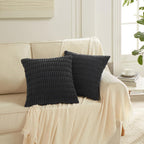 Fancy Homi 4 Packs Decorative Throw Pillow Covers for Living Room Couch Bed, Modern Farmhouse Boho Home Décor Accent Cushion Case, 14" x 14", Black