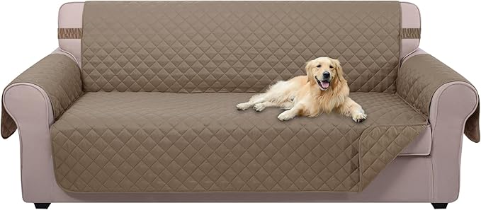 U-NICE HOME Reversible Sofa Cover Couch Cover for Dogs, Taupe/Taupe