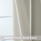 Yakamok Curtains 63 Inch Length Room Darkening Thermal Insulated Soft and Smooth Curtain with Grommet for Living Room(2 Panels,52Wx63L, Light Beige)