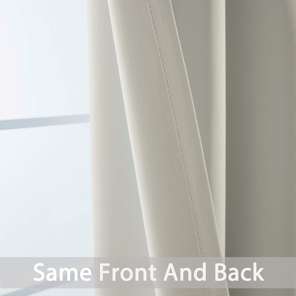 Yakamok Room Darkening Curtains 52x84 inch Length Light Beige-Living Room