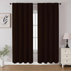 CUCRAF Blackout Curtains 72 inch Length 2 Panels Set, Rod Pocket Room Darkening Drapes for Bedroom Living Room, Insulated Thermal Light Blocking Window Curtain (W52 x L72 Inch, Chocolate)