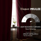MIULEE Christmas Blackout Curtains for Bedroom Living Room Thermal Insulated Room Darkening Grommet Top Solid Light Blocking Drapery Set of 2 Window Panels 52 x 72 Inches Wine Red