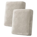 H.VERSAILTEX Velvet Stretch Couch Cushion Cover Plush Cushion Slipcover for Loveseat Cushion Furniture Protector Seat Cushion Sofa Cover (2 Piece Medium Sofa Cushion Covers, Oatmeal)
