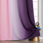 Pink and Purple Ombre Blackout Curtains for Girls Bedroom 54 Inches Long