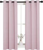 NICETOWN Blackout Curtain Panels for Girls Room, Nursery Essential Thermal Insulated Solid Grommet Top Blackout Drapes (Baby Pink=Lavender Pink, 1 Pair, 29 x 45 Inch)