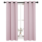 NICETOWN Blackout Curtain Panels for Girls Room, Nursery Essential Thermal Insulated Solid Grommet Top Blackout Drapes (Baby Pink=Lavender Pink, 1 Pair, 29 x 45 Inch)