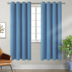 BGment Blackout Curtains for Bedroom - Grommet Thermal Insulated Room Darkening Curtains for Living Room, Set of 2 Panels, Each 46 x 72 Inch, Faded Denim