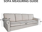 PureFit Reversible Quilted Sofa Cover, Water Resistant Slipcover Furniture Protector, Washable Couch Cover with Non Slip and Elastic Straps for Kids, Dogs, Pets (4 Seater Sofa, Gray/Ivory)