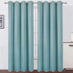 LEMOMO Blackout Curtains 52 x 108 inch/Stone Blue Curtains Set of 2 Panels/Thermal Insulated Room Darkening Bedroom Curtains