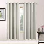 Yakamok Blackout Curtains Room Darkening Thermal Insulated Grommet top Window Curtains for Living Room, 52 x 72 Inch, Light Beige, Set of 2