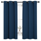 NICETOWN Room Darkening Curtains 63 inch Length 2 Panels, Thermal Insulated Grommet Blackout Curtains for Modern Casual Elegant Bedroom Kids Room Theme Decoration (Moroccan Blue, 2 Pieces, W42)