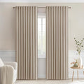 MIULEE Taupe Back Tab Blackout Curtains 52x72 Inches Long 2 Panels Set