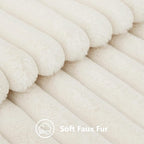 decorUhome Fall Faux Fur Throw Pillow Covers 18x18 Set of 2 Cream White