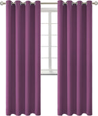 BGment Room Darkening Curtains 84 Inches Long - Grommet Thermal Insulated Drapes Window Treatment Curtains for Bedroom, 2 Panels, 52 x 84 Inch, Eggplant Purple