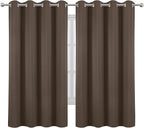LEMOMO Chocolate Brown Blackout Curtains 52 x 63 Inch Length/Set of 2 Curtain Panels/Thermal Insulated Room Darkening Blackout Curtains for Bedroom