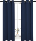 NICETOWN Blackout Draperies Curtains, Navy, 1 Pair, 29 x 40 Inch, All Season Thermal Insulated Solid Grommet Top Blackout Curtains/Drapes for Kid's Room