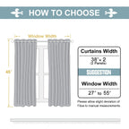 ChrisDowa Grommet Blackout Curtains for Bedroom and Living Room - 2 Panels Set Thermal Insulated Room Darkening Curtains (Dark Grey, 38W x 45L)