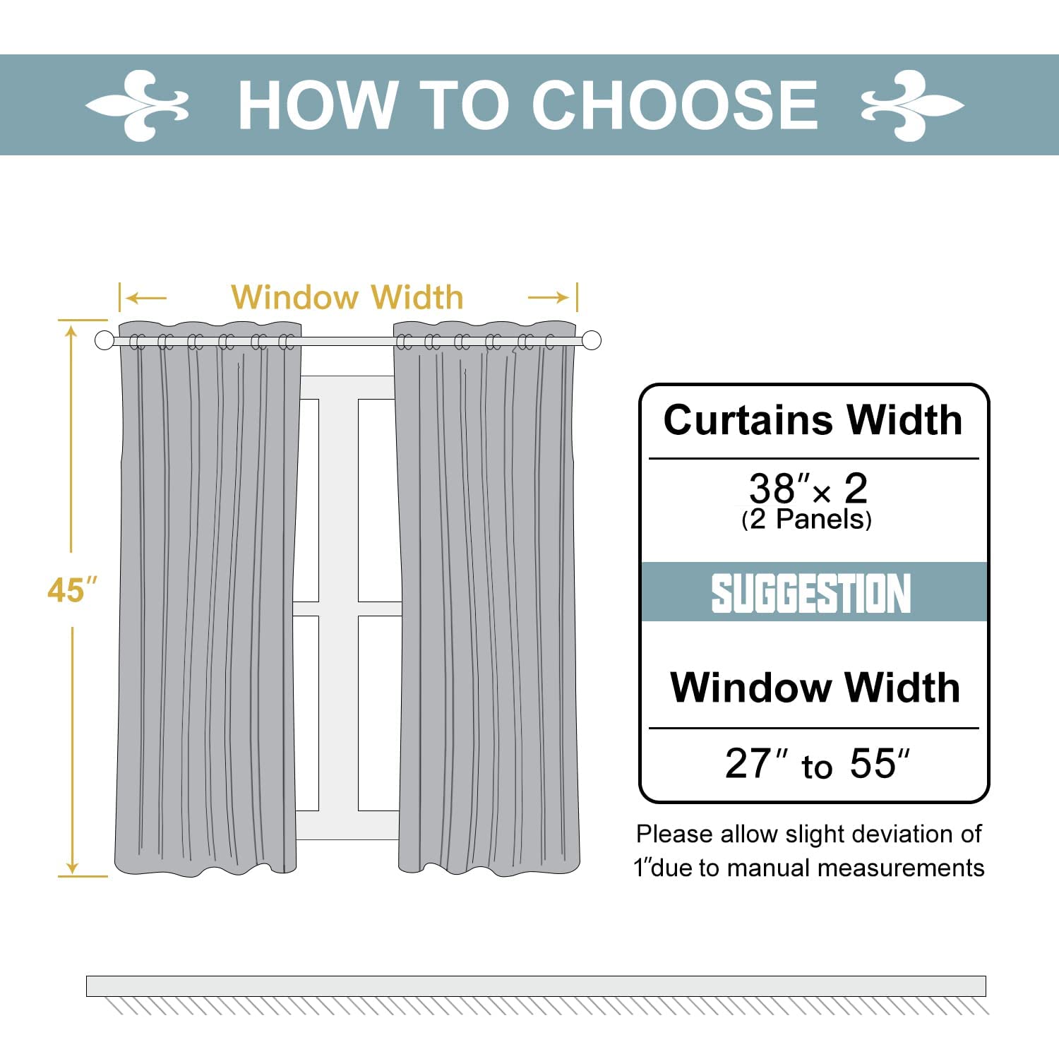ChrisDowa Grommet Blackout Curtains for Bedroom and Living Room - 2 Panels Set Thermal Insulated Room Darkening Curtains (Dark Grey, 38W x 45L)
