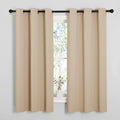 NICETOWN Room Darkening Draperies Window Curtain Panels, Thermal Insulated Grommet Room Darkening Curtains for Bedroom (Biscotti Beige, 2 Panels, W42 x L48 -inch)
