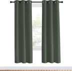 NICETOWN Thermal Insulated Curtains Blackout Draperies, Dark Mallard, Set of 2, 34 by 70 inches Long, Window Treatment Solid Grommet Room Darkening Drape Panels for Bedroom