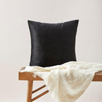 GIGIZAZA Black Velvet Pillow Covers 18x18,Decorative Square Throw Pillows Modern Covers Small Solid Living Room Pillow Cases for Couch Pack of 2