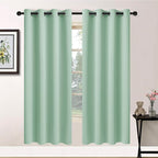 Yakamok Light Sage Green Blackout Curtains-Room Darkening Green Thermal Insulated Grommet Set of 2 Drapes for Bedroom Living Room, 52W x 72L, Light Sage,2 Panels