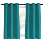 NICETOWN Room Darkening Curtains 60 inch Length 2 Panels, Peacock Teal, 2 Pieces, W42, Thermal Insulated Grommet Blackout Curtains for Modern Casual Elegant Bedroom Kids Room Theme Decoration