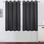 LEMOMO Dark Grey Thermal Blackout Curtains/52 x 54 Inch/Set of 2 Panels Room Darkening Curtains for Bedroom