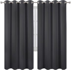 LEMOMO Dark Grey Thermal Blackout Curtains/52 x 72 Inch/Set of 2 Panels Room Darkening Curtains for Bedroom