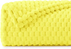 BEDELITE Fleece Throw Blanket for Couch & Bed - 3D Jacquard Decorative Amber Yellow Blanket, Super Soft and Cozy Warm Fuzzy Blanket All Seasons Suitable, 60x80Inches