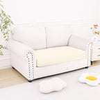 Smiry Printed Couch Cushion Covers, Stretch Soft Couch Covers for Sofa, Washable Non-Slip Sofa Slipcover Furniture Protector for Indoor and Outdoor (Medium, Cream)