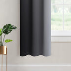 Yakamok Light Blocking Ombre Curtains, Greyish White and Black Gradient Color Curtains, Room Darkening Grommet Window Drapes for Bedroom(Black, 42x63 Inch, 2 Panels)