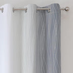 Grey and Greyish White Ombre Blackout Curtains for Bedroom 63 Inch Long