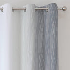 Grey and Greyish White Ombre Blackout Curtains for Bedroom 54 Inch Long