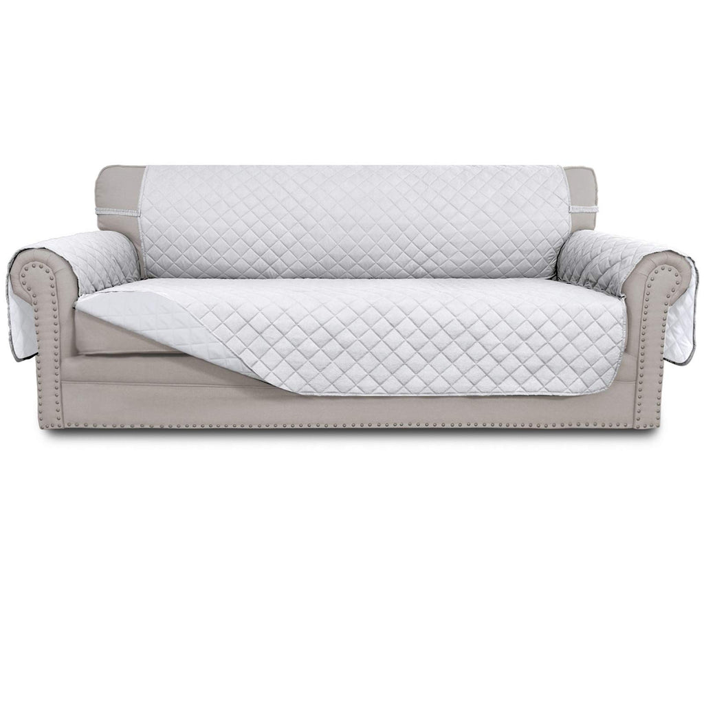 Easy-Going Reversible Couch Cover, 4 Seater Sofa, White/White