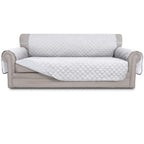 Easy-Going Reversible Couch Cover, 4 Seater Sofa, White/White