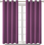 BGment Room Darkening Curtains 54 Inches Long - Grommet Thermal Insulated Drapes Window Treatment Curtains for Bedroom, 2 Panels, 52 x 54 Inch, Eggplant Purple
