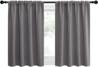 NICETOWN RV Bunk Curtains, Grey Kitchen Window Curtains Over Sink, Thermal Insulated Rod Pocket Blackout Blinds & Drapes for Small Windows (2 Panels, W42 x L30 -Inch)