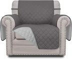 Easy-Going Chair Sofa Slipcover Reversible Sofa Cover Water Resistant Couch Cover Furniture Protector Cover with Elastic Straps for Pets Kids Children Dog Cat (Chair, Gray/Light Gray)